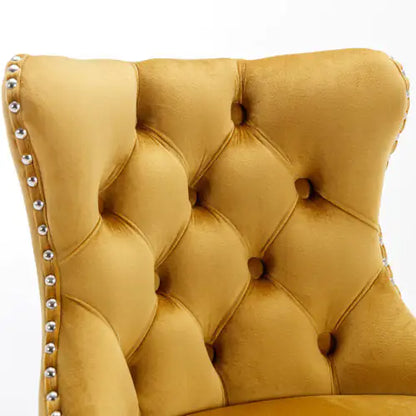Gold Velvet Swivel Barstools - Set of 2