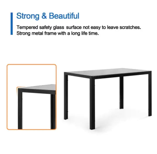 Black Glass Dining Table