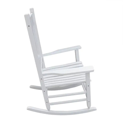 White Wooden Porch Rocker Chair