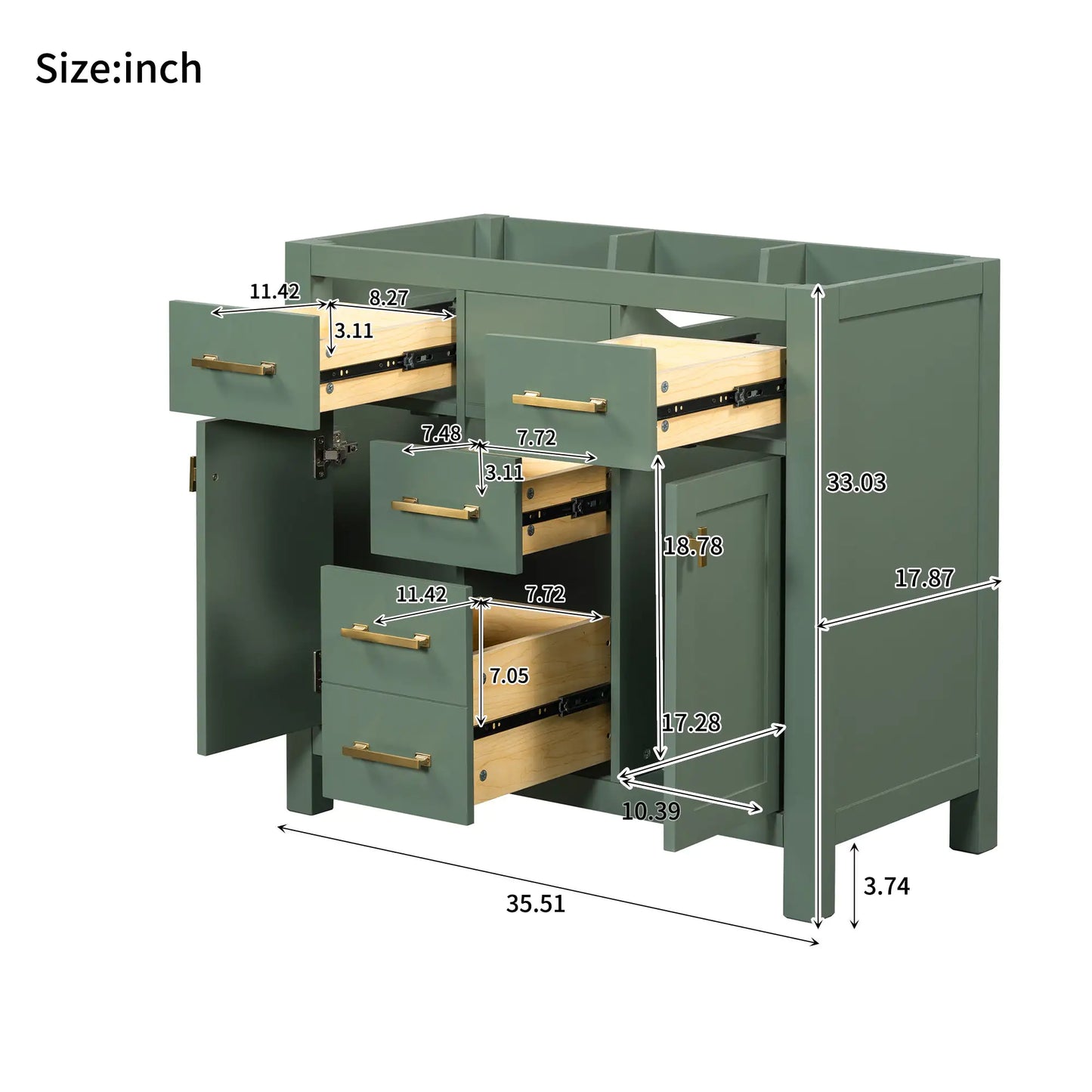 Solid Wood Bathroom Storage Cupboard