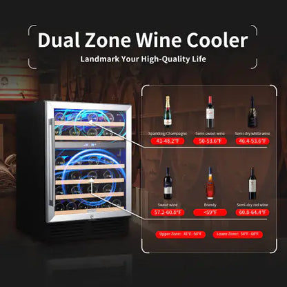 Enfriador de vinos de doble zona de 24 pulgadas SOTOLA