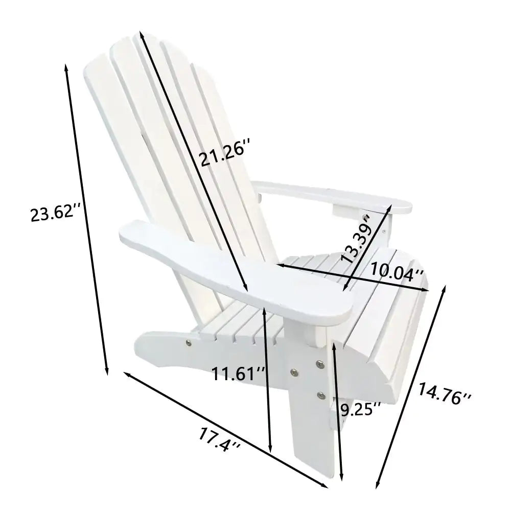 Kids' White Wood Adirondack Chair