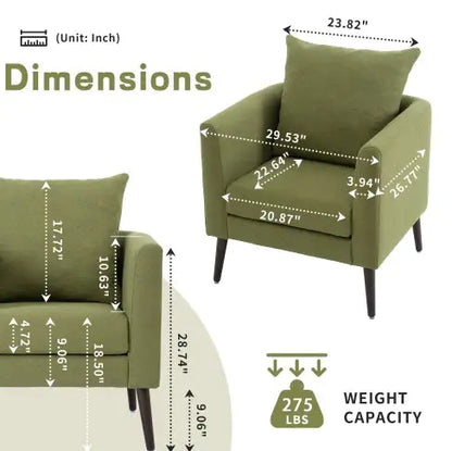 Modern Olive Green Bucket Chair