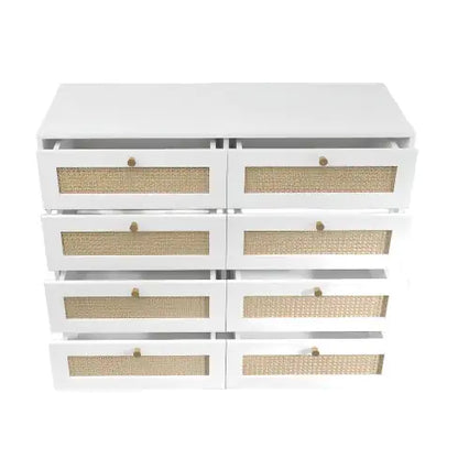 Cómoda blanca de 8 cajones