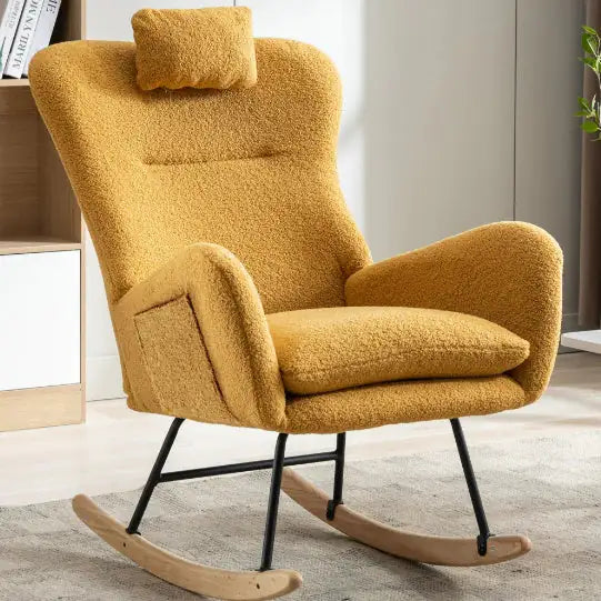 Comfort Teddy Wingback Rocker with Storage Pockets