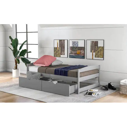 Twin Size Platform Bed with Storage