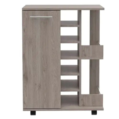 Carrello bar Oak Mobile da 6 bottiglie con ripiani