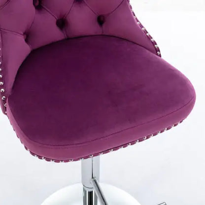 Purple Velvet Swivel Barstools - Set of 2