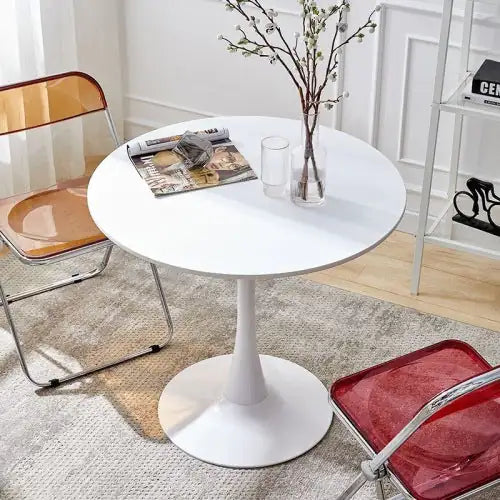 Metallic White Round Table