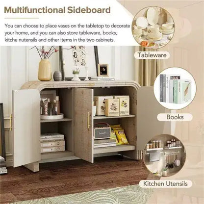 TREXM Vintage Minimalist Curved Sideboard