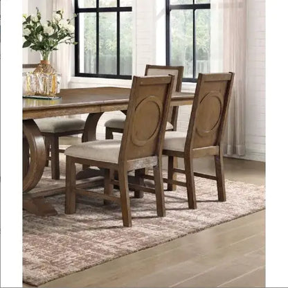 Transitional Rustic Oak Side Chairs – Set of 2