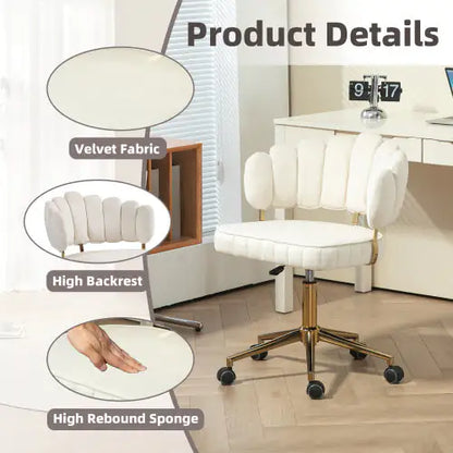 COOLMORE Velvet Home Office Desk Chair