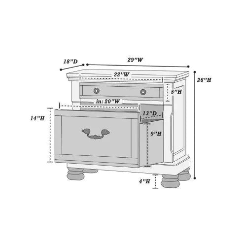 Cherry Finish Elegant Nightstand