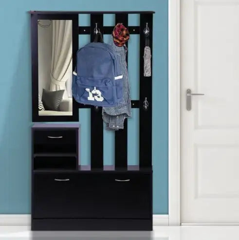 3-in-1 Black Entryway Organizer