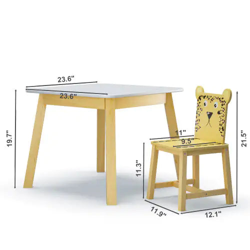 Kids' Solid Wood Table & Chair 5-Piece Set