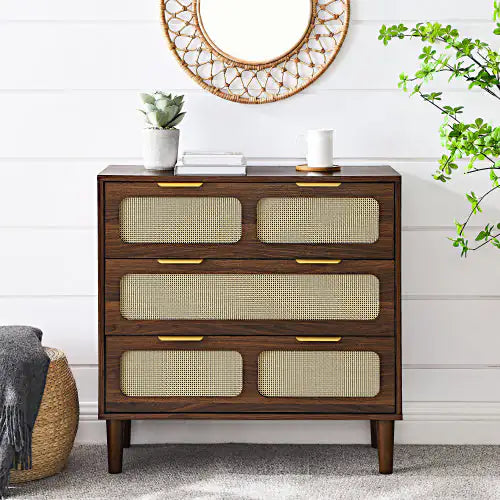 Chic Walnut 3-Drawer Dresser