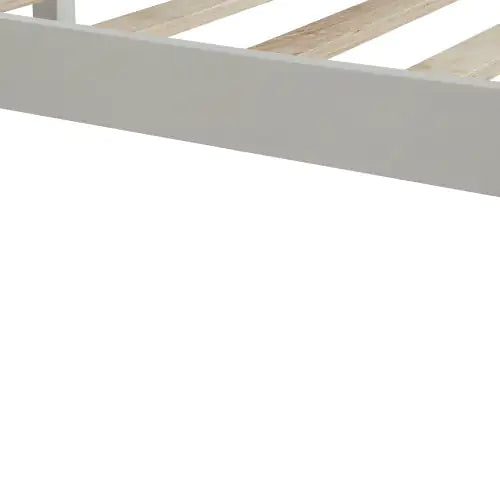 Platform Bed Frame With Headboard , Wood Slat Support , No Box Spring Needed ,Full,White