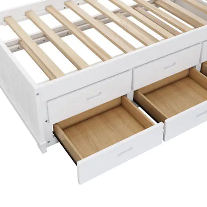 Solid Pine Captain Bookcase Bed