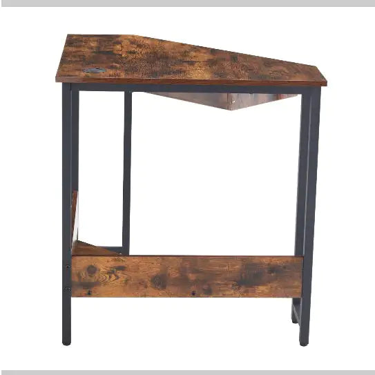 Compact Corner Desk with Keyboard Tray and Shelves