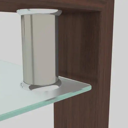 Rectangle Walnut Glass Coffee Table