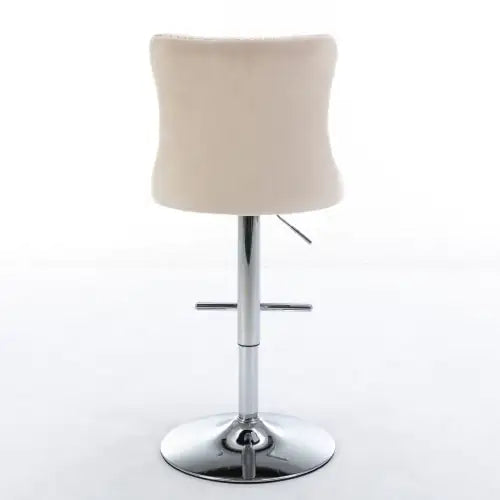 Swivel Velvet Barstools Adjusatble Seat - Set Of 2