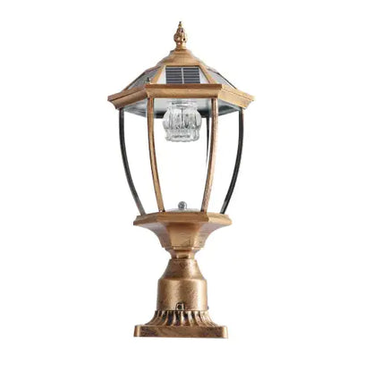 Antique Bronze Solar LED Pillar Light