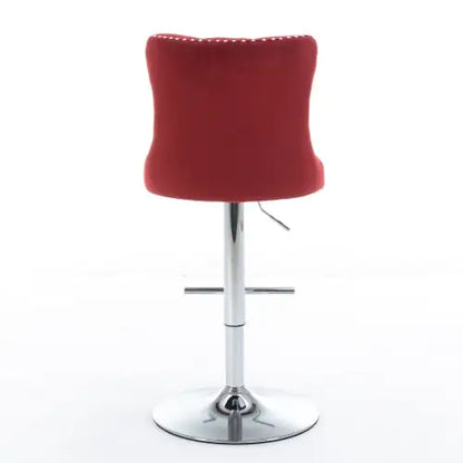 Swivel Velvet Barstools Adjusatble Seat - Set Of 2