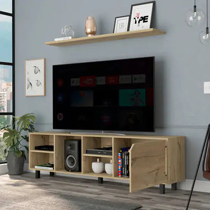 Estocolmo 70" TV Stand Light Oak with Shelves