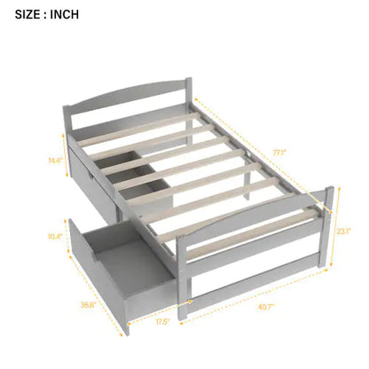Twin Size Platform Bed with Storage