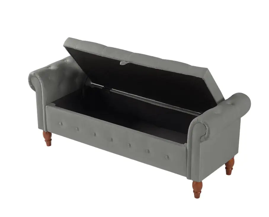 Velvet Multifunctional Storage Rectangular Sofa Stool