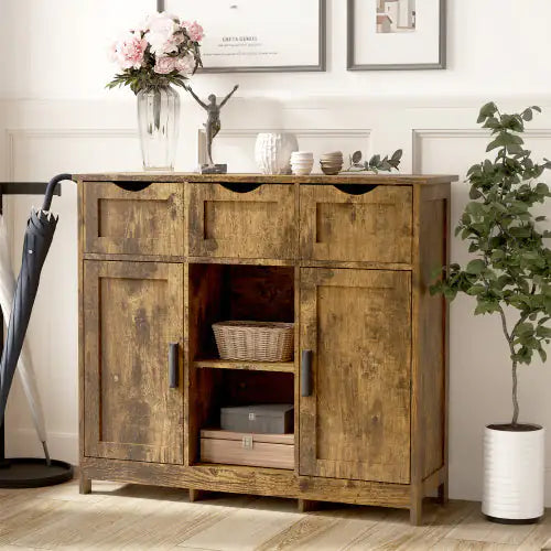 Gabinete de almacenamiento de madera vintage