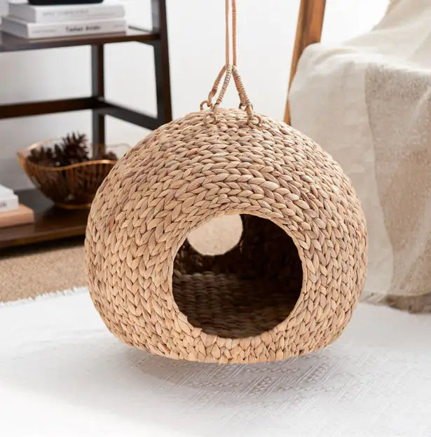 Rattan Nest Round Cat Bed