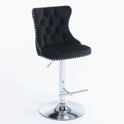 Swivel Velvet Barstools Adjusatble Seat - Set Of 2