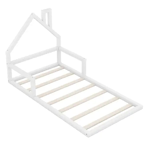 Twin Wood Playhouse Floor Bed