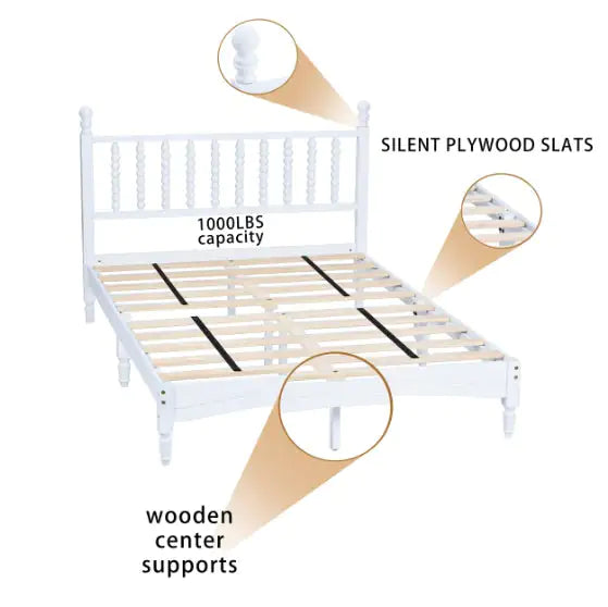 Solid Rubberwood Bed