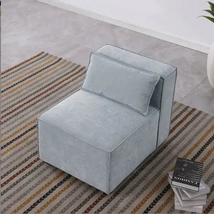 Soft Chenille Modular Sofa in Grayish Blue