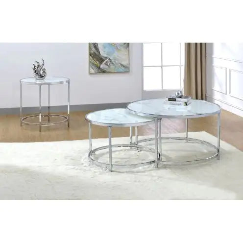 Rayne White Nesting Tables Set