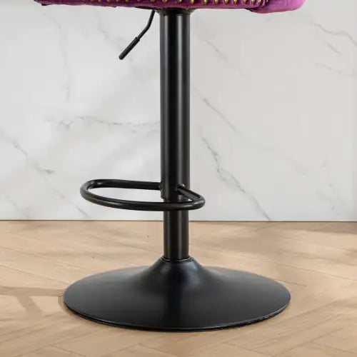 Swivel Velvet Barstools Adjusatble Seat Height From 25-33 Inch Purple,Set Of 2