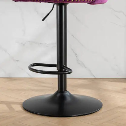 Swivel Velvet Barstools Adjusatble Seat - Set Of 2