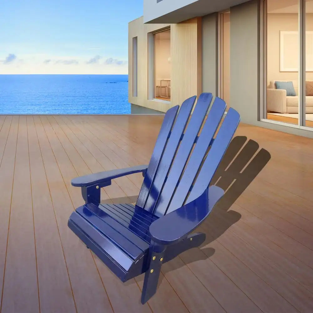 Blue Wooden Kid's Adirondack Chair