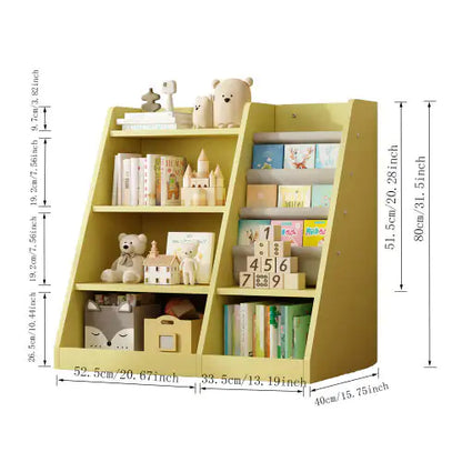 Yellow Wooden Toy Storage Organizer