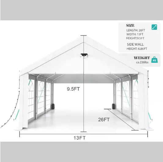 All-Season Party Canopy 13x26FT