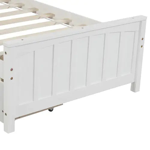 White Twin Bed with Storage Drawers