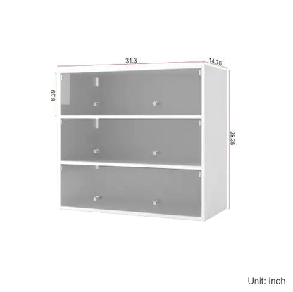 Mobiletto portascarpe in vetro bianco con luce LED RGB