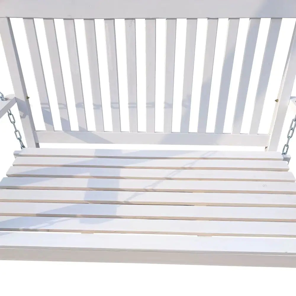 White Wooden Porch Swing
