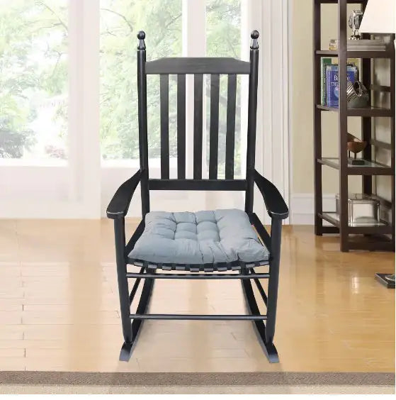 Black Wooden Porch Rocking Chair