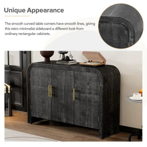 TREXM Vintage Minimalist Curved Sideboard