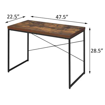 Weathered Oak & Black Writing Desk