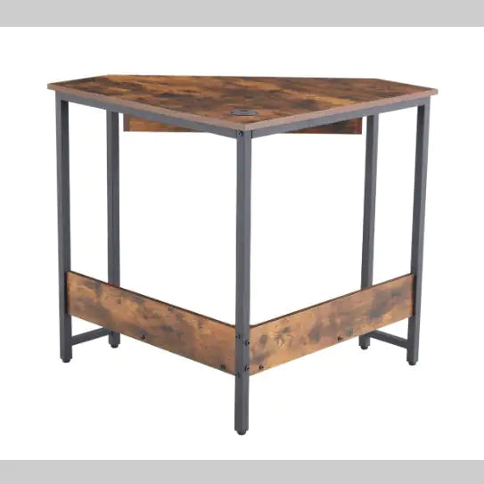Compact Corner Desk with Keyboard Tray and Shelves