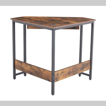 Compact Corner Desk with Keyboard Tray and Shelves